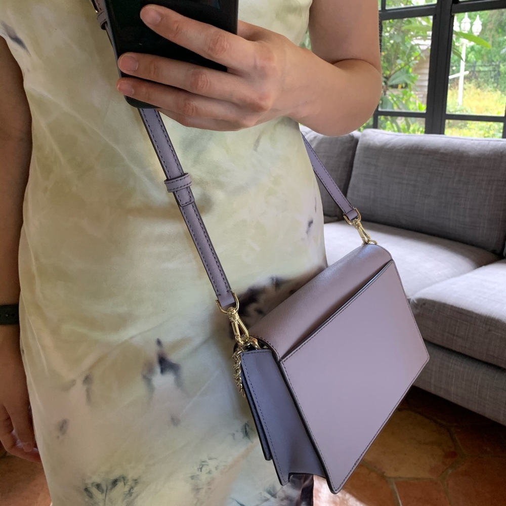 KATE SPADE CAMERON CHAIN LAVENDER CROSSBODY CLUTCH - Picture 15 of 15